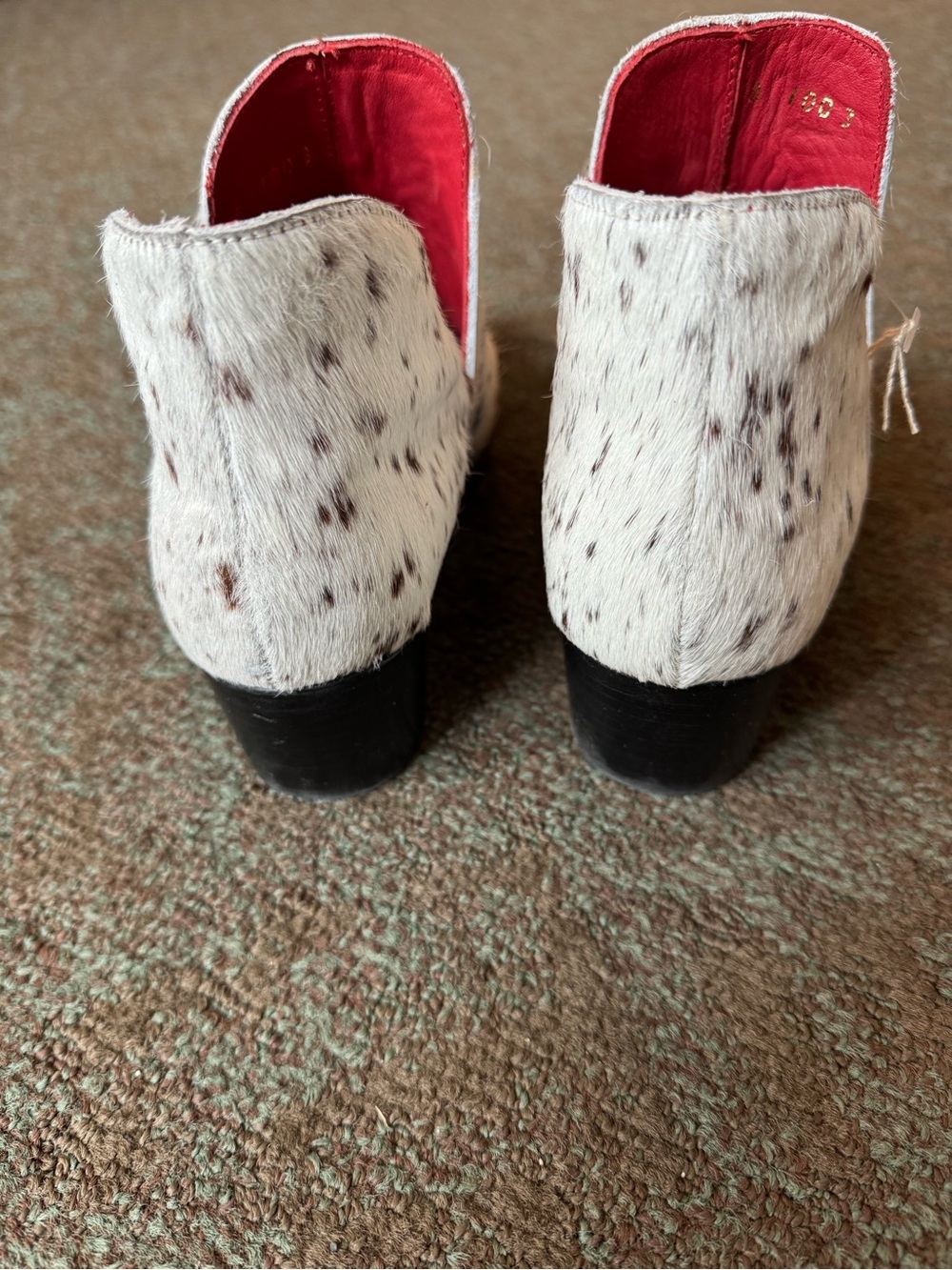 Women's Spotted Cowhide Ankle Booties - Picture 3 of 7